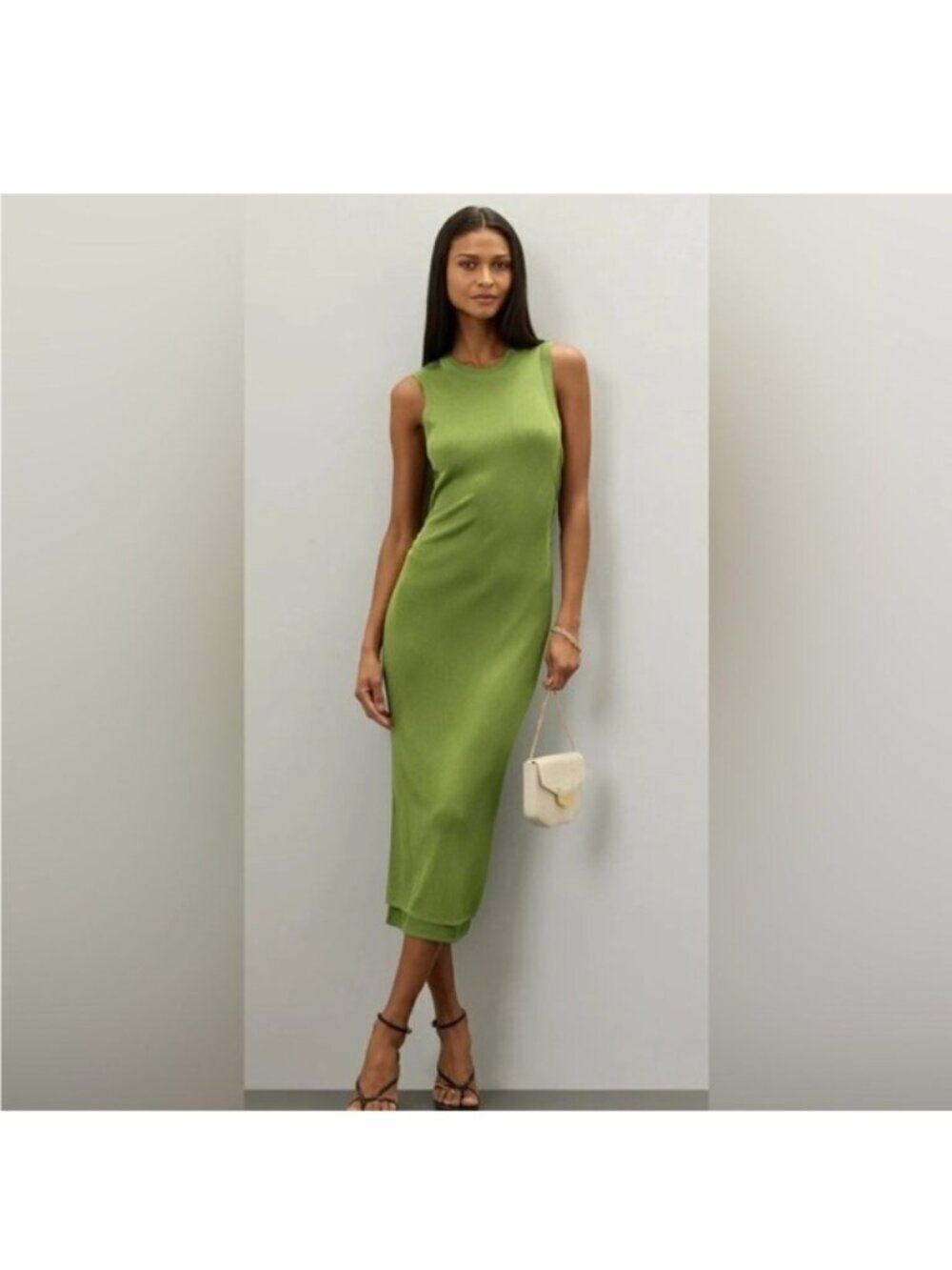 Elegant Green Sleeveless Dress